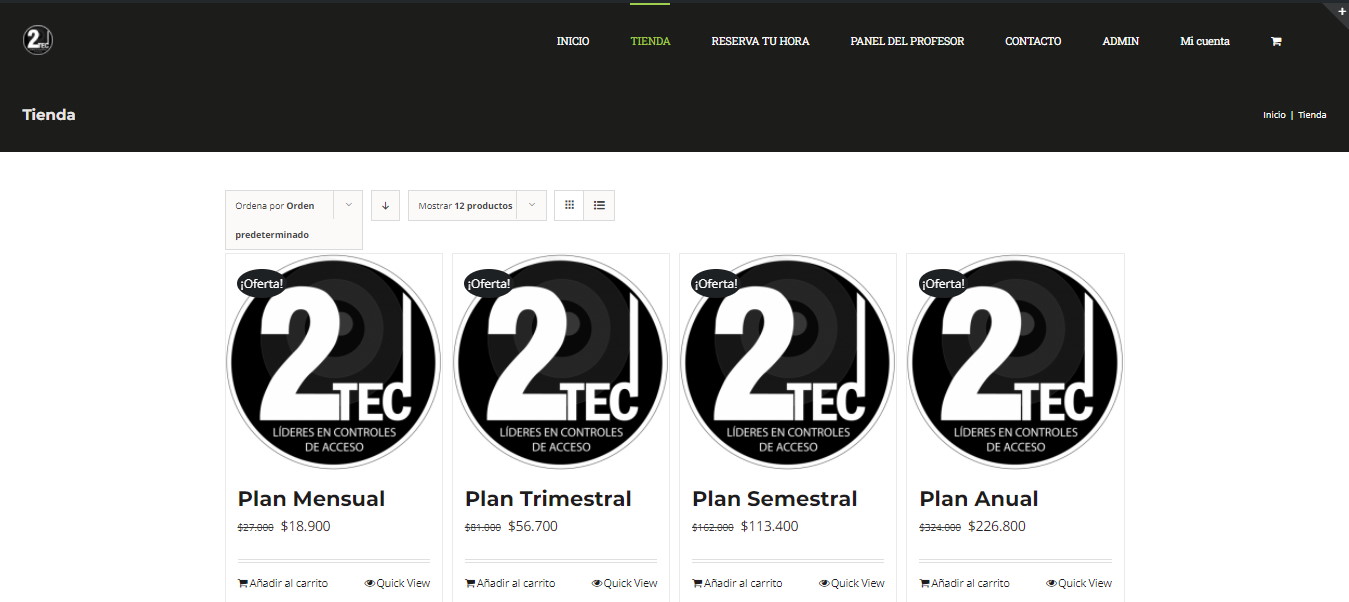 Tienda en Linea – Planes – www.2tec.cl